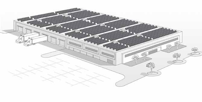 Schema dell'impianto Commerciale La soluzione SolarEdge consiste di inverter, ottimizzatori di potenza e una piattaforma di monitoraggio su cloud.