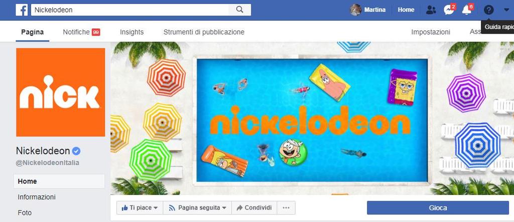 con un profilo di grande appeal per gli Advertiser Nickelodeon 335k fan Facebook 61% fan