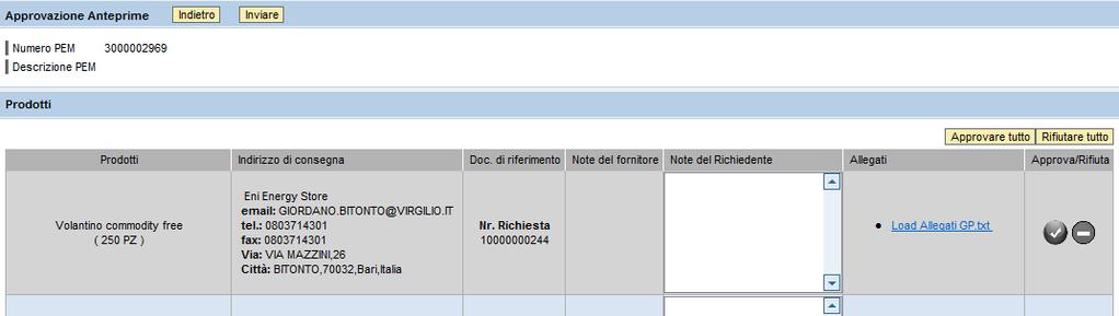 Approvare le anteprime delle personalizzazioni Per effettuare l approvazione o il rifiuto totale delle anteprime della richiesta cliccare sul pulsante Approvare tutto o su Rifiutare tutto.