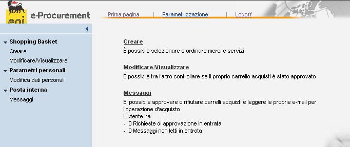 Uscire dal servizio Per uscire dal Servizio e-procurement è