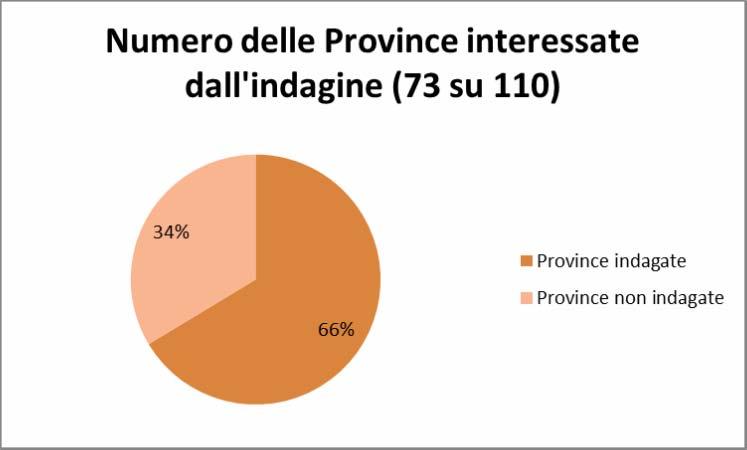 2) Risultano coperte ben 73 delle 110 province presenti in Italia. E quindi evidente come l indagine sia rappresentativa del territorio nazionale.