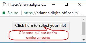 All interno del browser, come fosse una normale pagina web, si potrà navigare tra le funzioni di Arianna.