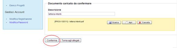 L utente visualizza la seguente schermata riportata in figura 24. Inserire la descrizione del documento che si intende allegare e successivamente cliccare su Avanti.