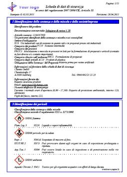 Scheda dati di sicurezza Nella scheda di dati di sicurezza figurano