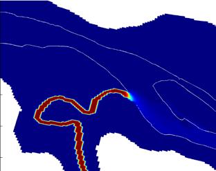 Recupero delle condizioni di navigabilità del Po a Quingentole Risultati analisi idrodinamica (3): Analisi Foce Secchia con tracciante conservativo