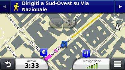 NOTA: è possibile modiicare i tipi di trasporto pubblico, nonché limitare la distanza percorsa a piedi in un percorso pedonale (pagina 63).