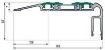 Profilo per scale in alluminio per ELINE GUIDES e LED GUIDES. Diffusore trasparente in PVC incluso. 82213 3,00 mt. (profile with/profilo con: PVC+ ANTI-SLIP) 82213/1 1,00 mt.