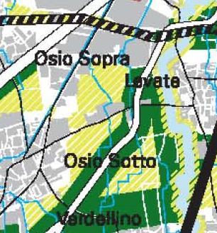 TAVOLA E5 5 RETE ECOLOGICA PROVINCIALE A VALENZA PAESISTICO-AMBIENTALE L area censita fa parte delle aree agricole tra Osio Sopra e Levate definite come nodo provinciale di II livello, con l