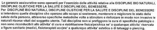 Cosa supporta il Movimento: le attività in ambito DBN così definite: Le garanzie assicurative sono operanti per l esercizio delle attività relative alle DISCIPLINE BIO NATURALI, DISCIPLINE