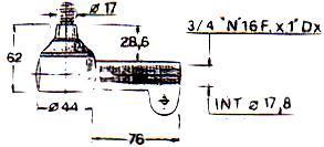 cono Ø 17 58 81802849 C5NN-3278A 4000, 4100 4600 Tirante maschio Ø 22 x 205 cono Ø 17 59