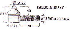 MASSEY FERGUSON Testine Albero sterzo PTO Tie PTO Rod Shaft End Descrizione Description 165, 168 188 Tirante maschio Ø 19 x 335
