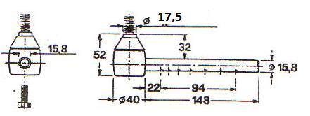 235 240, 245 Tirante maschio Ø 15,8 x 148 cono Ø 14,5 111 906537-M1 964343-M1 964756-M1 1808432-M01 1860412-M2