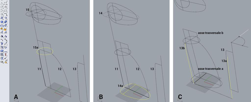 3 Ora eliminiamo tutte le porzioni di rette e di curve che non sono necessarie fino ad avere il disegno come in fig.