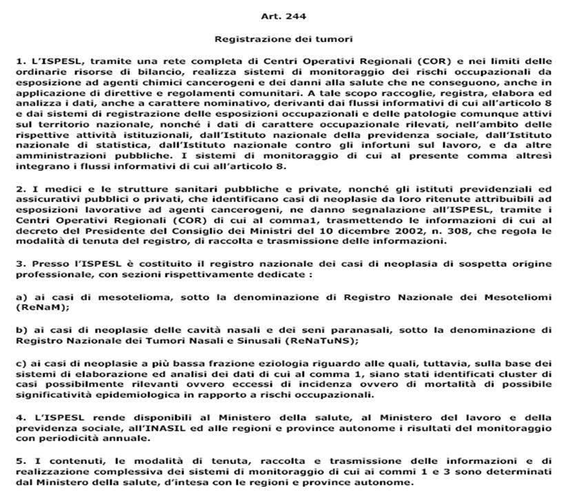 La dimensione del fenomeno dei tumori professionali è ampiamente sottostimata ed i casi riconosciuti si discostano molto dalle stime epidemiologiche