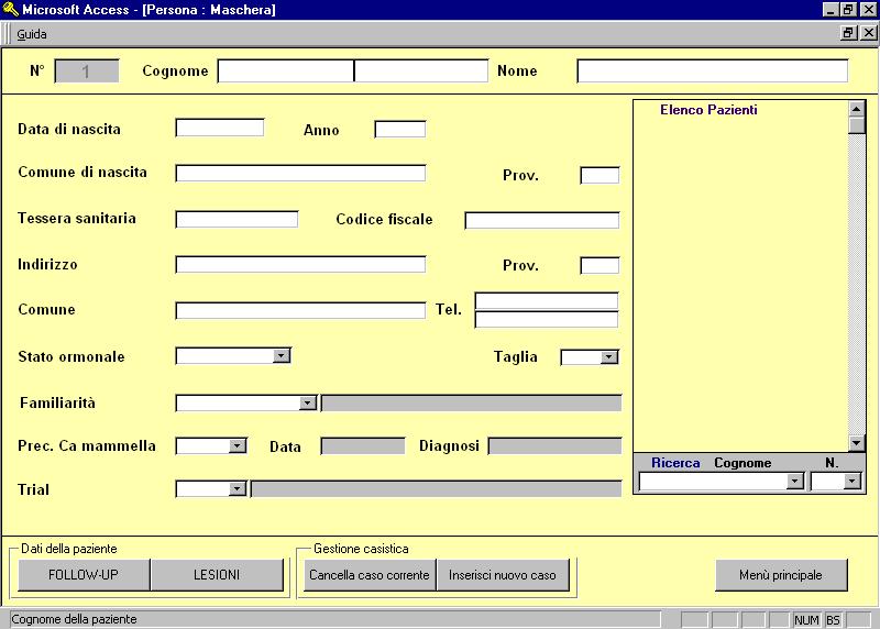 La maschera iniziale SQTM ha il duplice compito di consentire l accesso all archivio, o effettuare