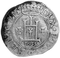 1635 - Castello coronato tra due croci;