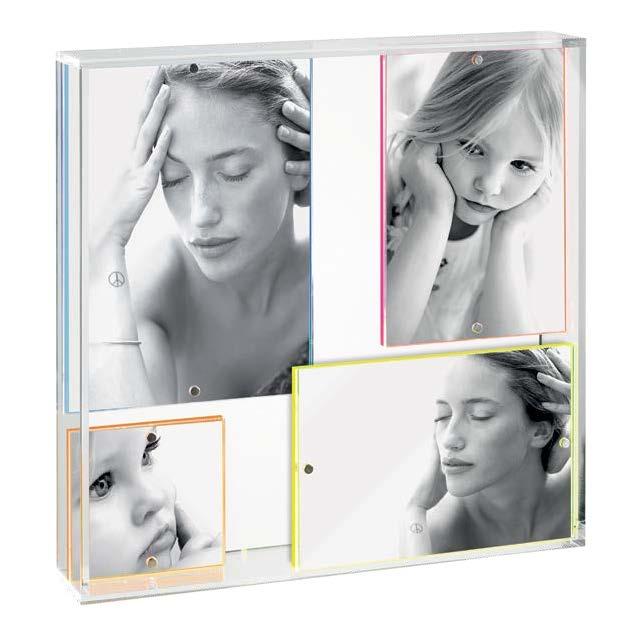 ESSENTIAL :: FLUO A851(E) A850(K) - A850(M) - A850(O) a850 portafoto cubo in acrilico / acrylic cube photo frame (k) arancione / orange - (m) verde / green - (o) fucsia / fuchsia -