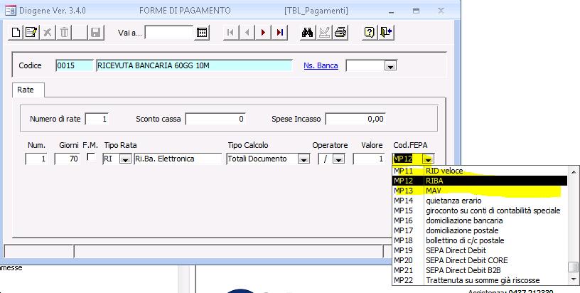 Archivi Tabelle Contabili Pagamenti Gestione Pagamenti Le ultime versioni di Talete introducono la nuova codifica pagamenti prevista dal tracciato SDI.