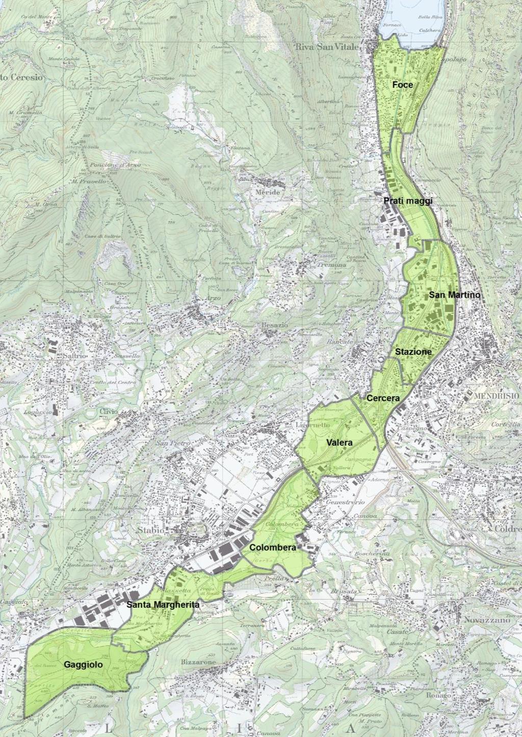 METODO DI ANALISI PERIMETRO E COMPARTI PRIMO PROGETTO Foce Prati Maggi