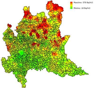 Nel 2003 in Lombardia è stata svolta una campagna di misura su scala regionale, allo scopo di individuare le aree del territorio lombardo con la maggiore probabilità di avere alte concentrazioni di