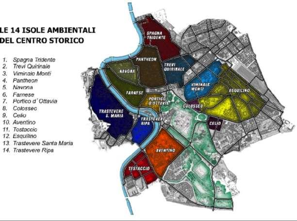 Le isole ambientali previste nel PGTU (Roma Capitale 2014) In attuazione di quanto disposto dal Piano Generale, la realizzazione e l attrezzaggio delle isole ambientali sarà possibile attraverso l