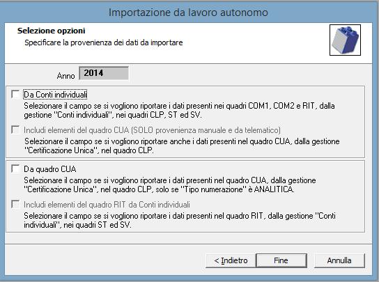 Dichiarazione 770/2015 - Invio Telematico 770 - Collegamenti Dai Moduli Cin e CU Importazione da Modulo Certificazione UNICA e Conti Individuali Con il presente aggiornamento vengono abilitati i