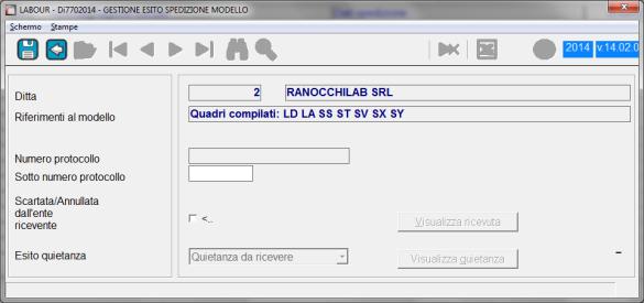 quindi possibile visualizzare / gestire i dati relativi alla ricevuta Ministeriale