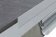 Sistemi per balconi e terrazzi Schlüter -BARA-RHA Schlüter -BARA-RHA è un profilo di chiusura in alluminio colorato che integrato al profilo appropriato, come BARA-RWL oppure BARA-RKL, consente la