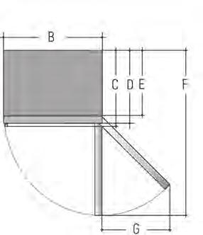 75 78,8 84,3 Top Freezer RON511TXO Frigorifero profondo 71 cm Originale americano con spigoli arrotondati 169,2 RON511TXO Porte effetto black steel e laterali neri a buccia d arancia 167,8 70,8