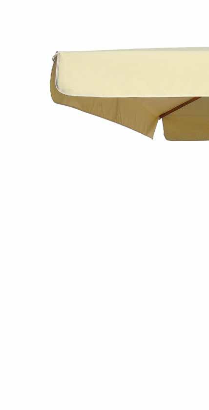 VESPUCCI ombrellone a braccio laterale in legno wooden lateral arm parasol CARATTERISTICHE TECNICHE - possibilità di fissaggio al suolo - parti metalliche prima zincate, poi verniciate - con stecca