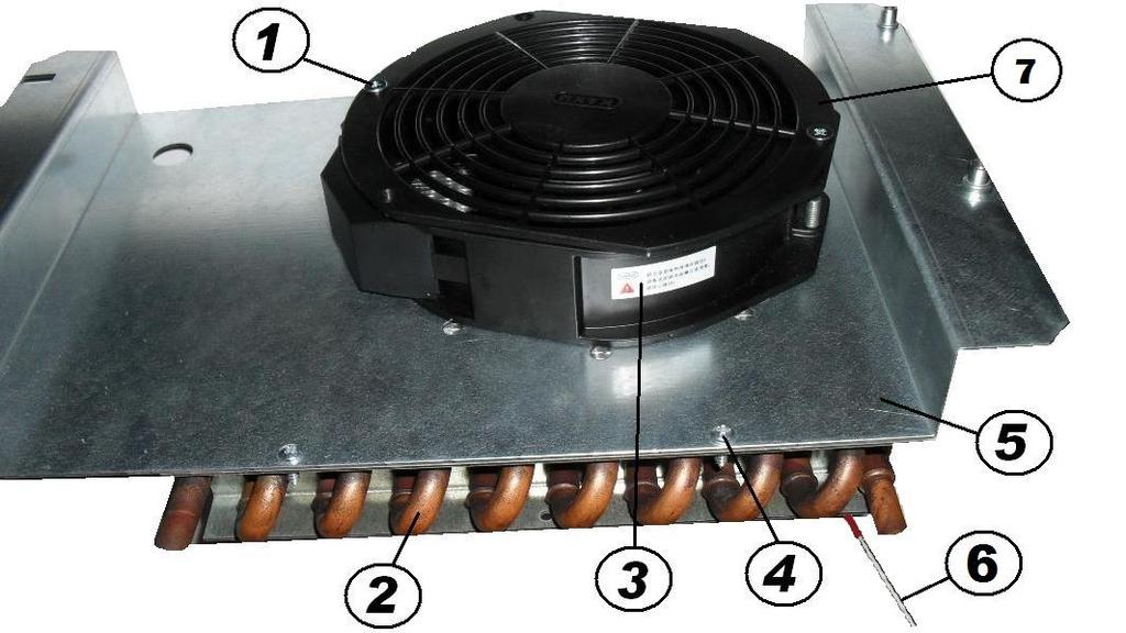 5746 COIL 23lt. ASSEMBLY Nr. Cod. Description Q.ty 1 3653 SCREW 5X20 TSEI 4 2 4360 RADIATOR 1 3 5741 FAN 23LT.