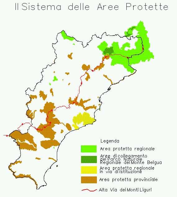 Riserva naturale regionale di Bergeggi (L.R. 27 Febbraio 1985 n. 10): si estende su una superficie di 8 ettari. Parco naturale regionale del Finalese, in via di istituzione.