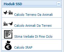 Strumenti di Supporto Decisionale - SSD Nella Home trovate tre nuove icone alla sezione MODULI, attraverso le relative funzioni, permettono di effettuare delle valutazioni senza l obbligo di imputare