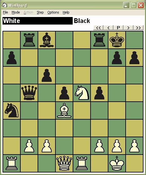 B. Torniamo alla posizione dopo 17. Dd1 (diagramma sopra) e proviamo spostando subito la Donna Nera. 17. Db5 18. a4!! Vieni cavalluccio, un po di biada 18.. Cxa4 (vedi diagramma affianco) (Se 18.