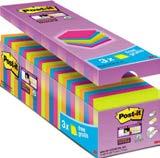 Acquistando: 18 blocchetti da 90 Post-It Super Sticky in colori assortiti, 6 blocchetti da 90 Post-It Super Sticky in colori
