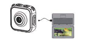 Funzionamento 1.Caricare la batteria al litio integrata La fotocamera è dotata di batteria al litio esterna da 3,7 V.