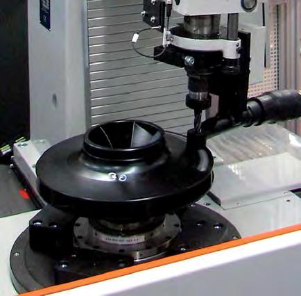 V50/100 TFM Balancing machine equipped with milling/drilling unit able to balance rotors by a making drills vertically or at an angle or by contour milling.