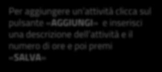 SVILUPPA PERCORSO AGGIUNGI ATTIVITA Ad esempio nella sezione