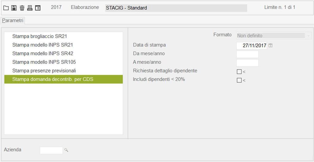 Implementazioni Software STACIG Stampa domanda decontrib.
