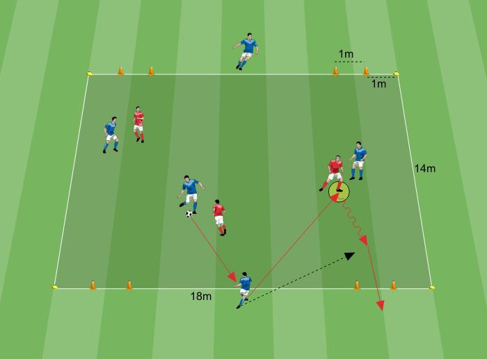 GIOCO DI POSIZIONE Orientamento utile 14x18 metri 8 giocatori Attraverso che tipo di postura ricevo palla se voglio giocarla in avanti?