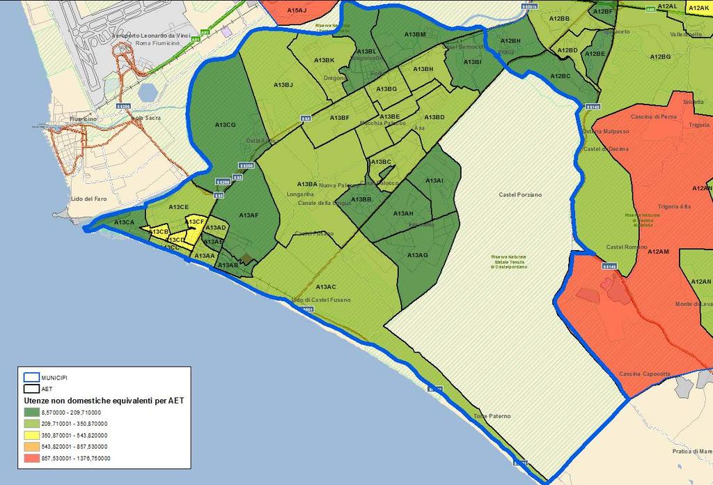 Domanda di Servizio Municipio X Distribuzione delle utenze non domestiche Ta.Ri.