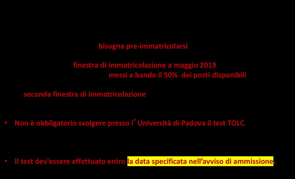 Test di ammissione alla Scuola di Scienze AA 2019-2020 L