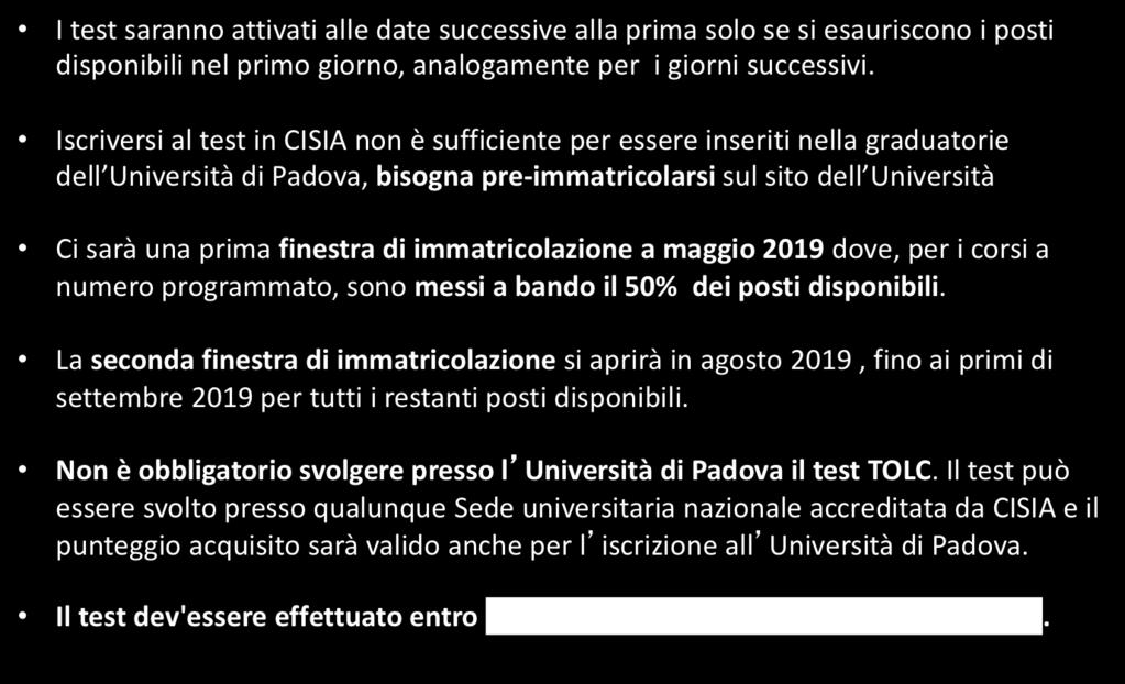 ammissione presso l Ateneo se sostenuto nel periodo da