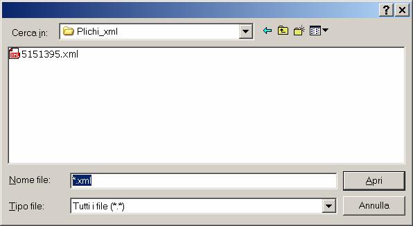 PAG. 5 DI 16 Il file può essere scelto da una qualsiasi cartella all interno del PC ma non da un percorso di rete. Dopo averlo selezionato cliccare sul pulsante Apri.