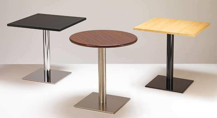 Colonna inox da ø80 mm. Table frame with inox sheet cover 450x450mm. Inox column ø80 mm. L 45 P 45 H 7,5 art.