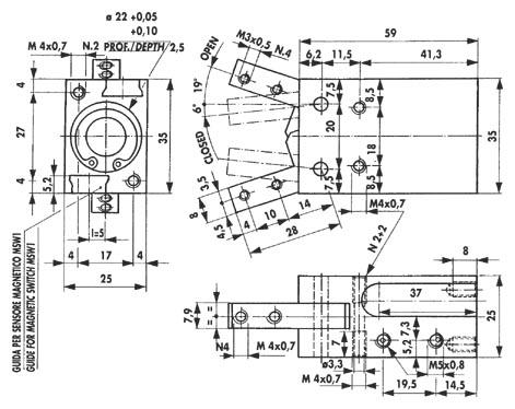 Page 6 of 8 <4> DIMENSIONI DI INGOMBRO MANO DI PRESA MAGNETICA PER