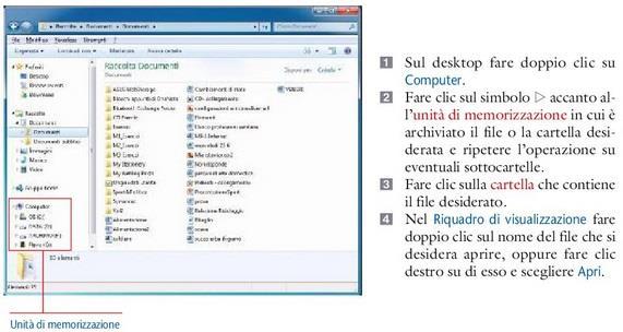 APERTURA DI UN FILE/CARTELLA/UNITÀ Per raggiungere un file o una cartella archiviati su disco fisso o in