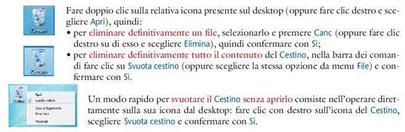 SVUOTAMENTO CESTINO E possibile eliminare