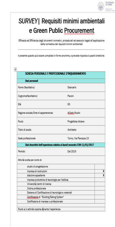 Feedback Necessità di una conoscenza approfondita dei sistemi di certificazioni ambientale Sviluppo di metodologie standard Incertezza sulla remunerazione