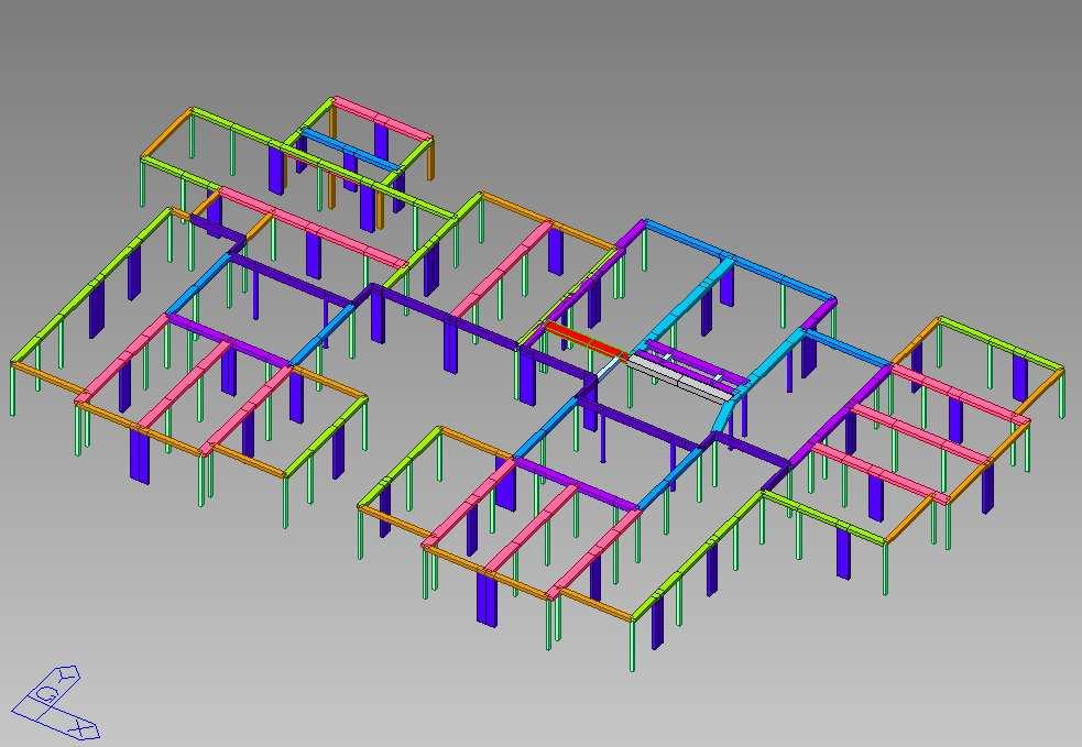 Per determinare gli effetti del sisma è stata condotta un analisi lineare dinamica (analisi modale) su ciascuno dei due corpi di fabbrica a cui è stato associato lo spettro di progetto relativo al